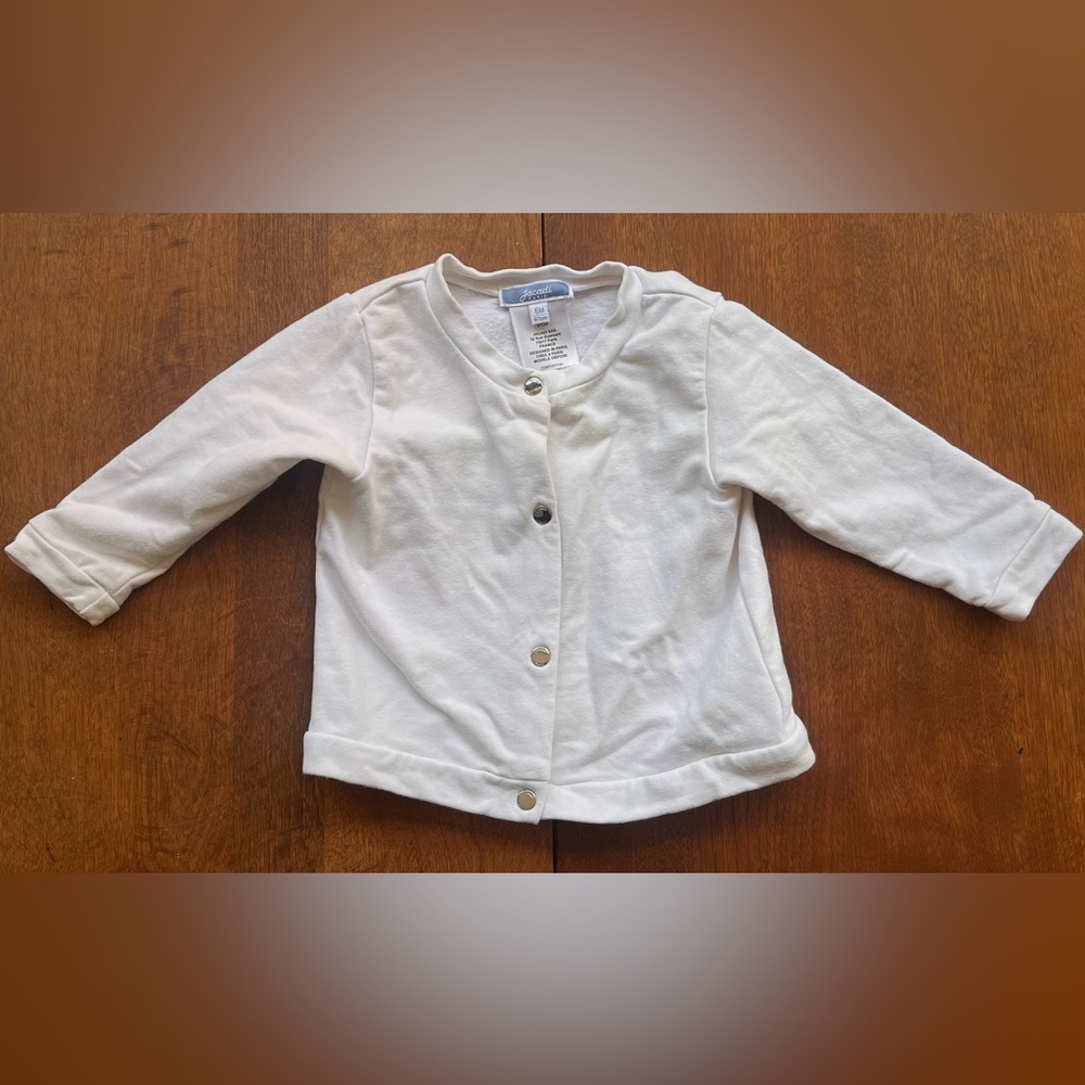 Jacadi 6 month white cardigan